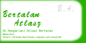 bertalan atlasz business card